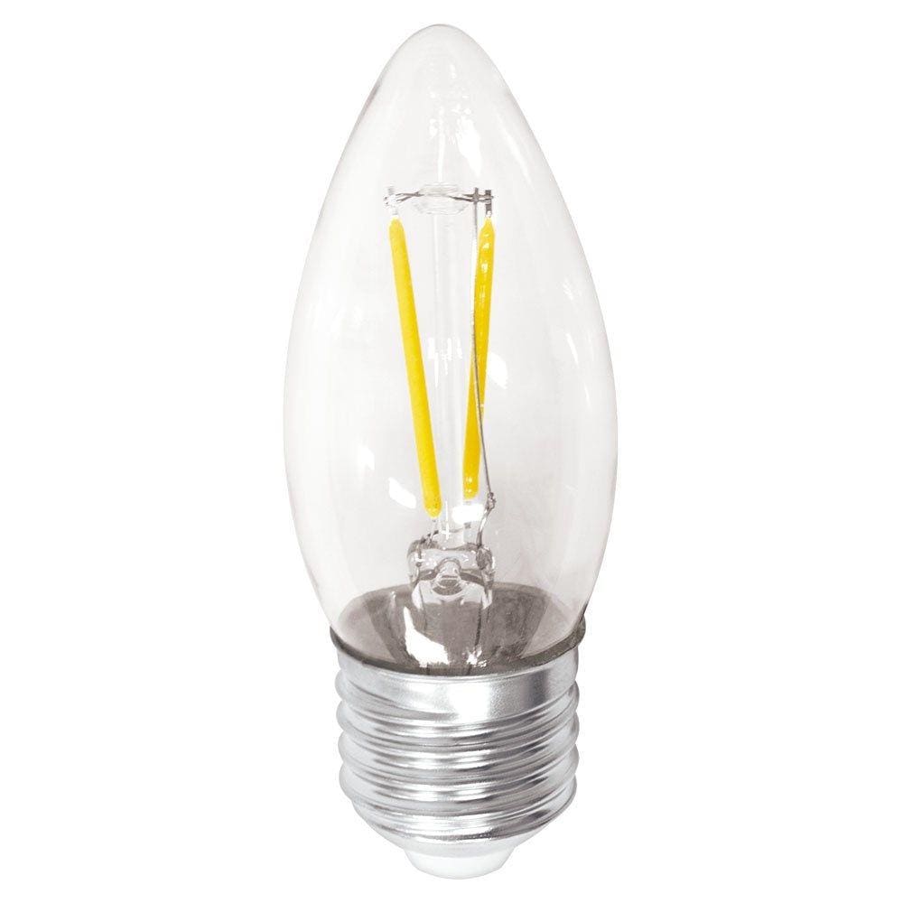 Lampada Led Vela E W Branco Quente Filamento Retro V Kit