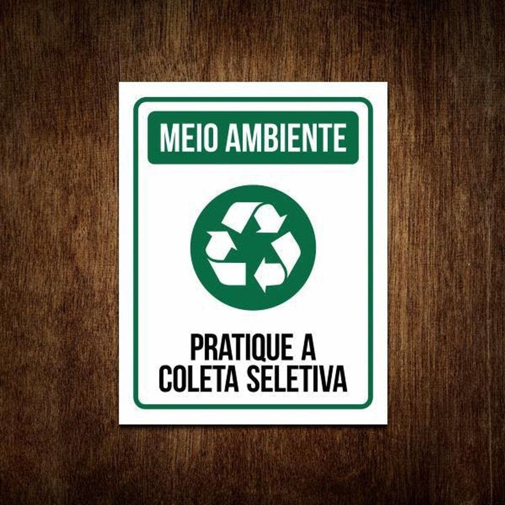 Placa Meio Ambiente Programa Permanente De Coleta Seletiva Metal