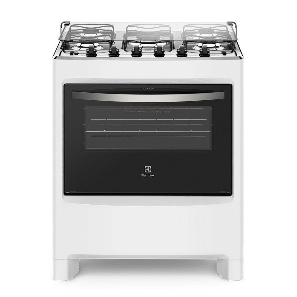 Fogao A Gas 5 Bocas Electrolux Forno Duplo Modelo 76DTX Casas Bahia