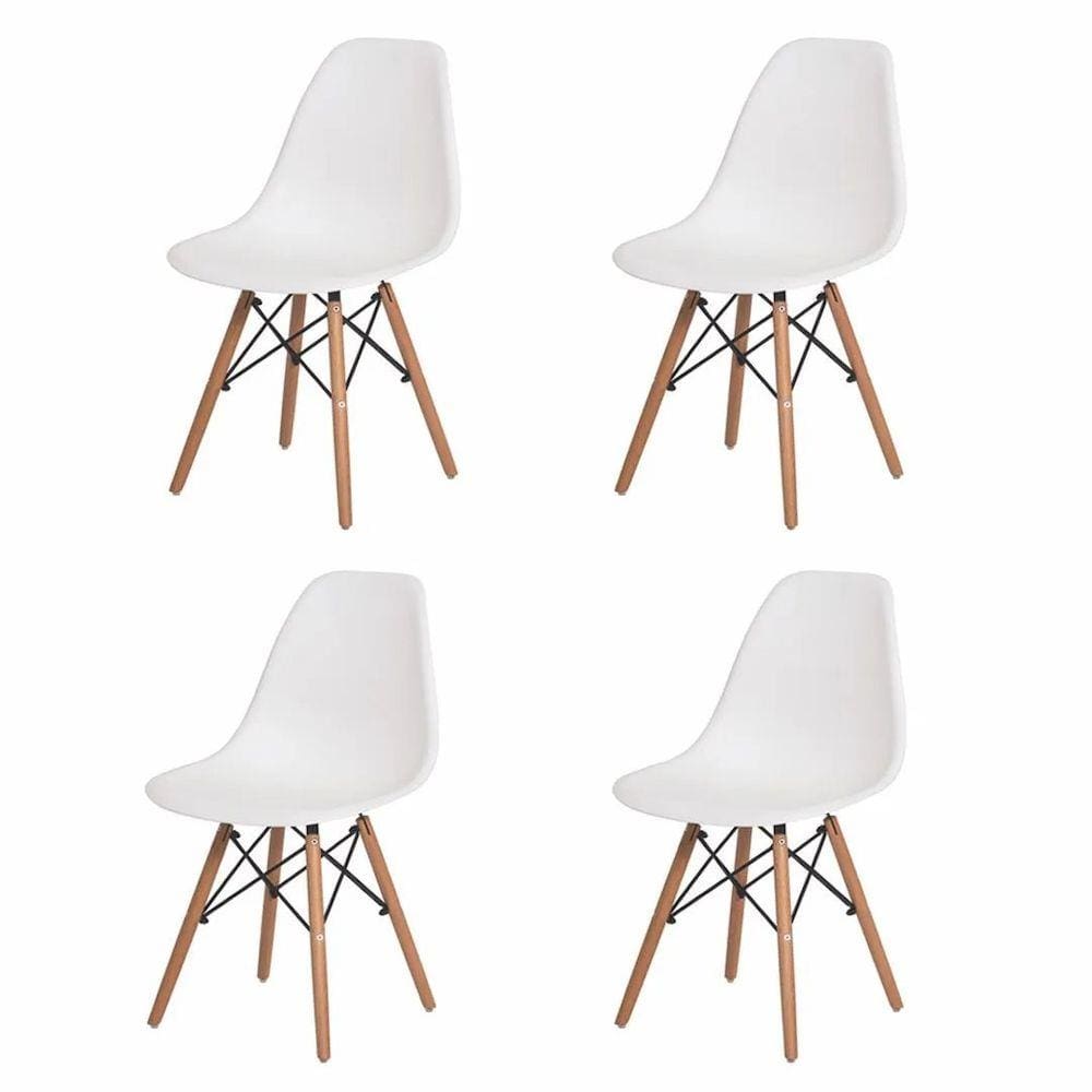 Conjunto 4 Cadeiras Charles Eames Eiffel Nude Casas Bahia