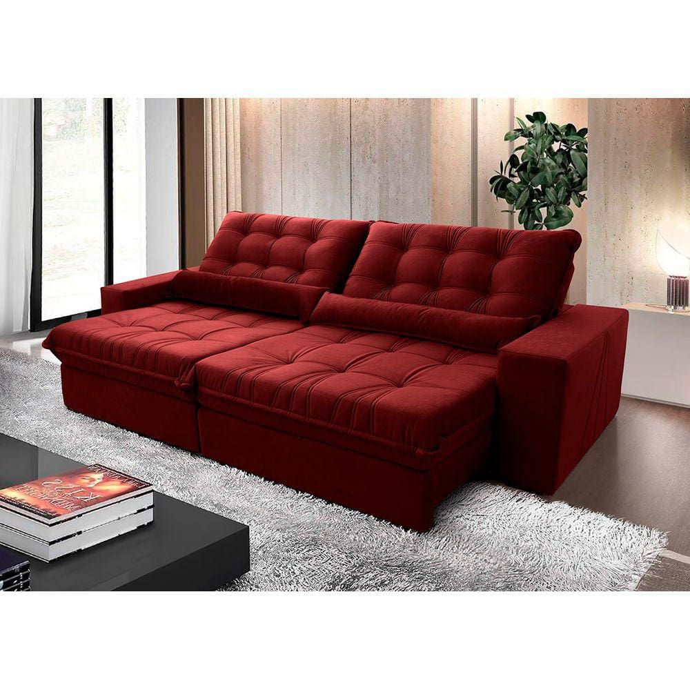 Sofa Vermelho Retratil Casas Bahia