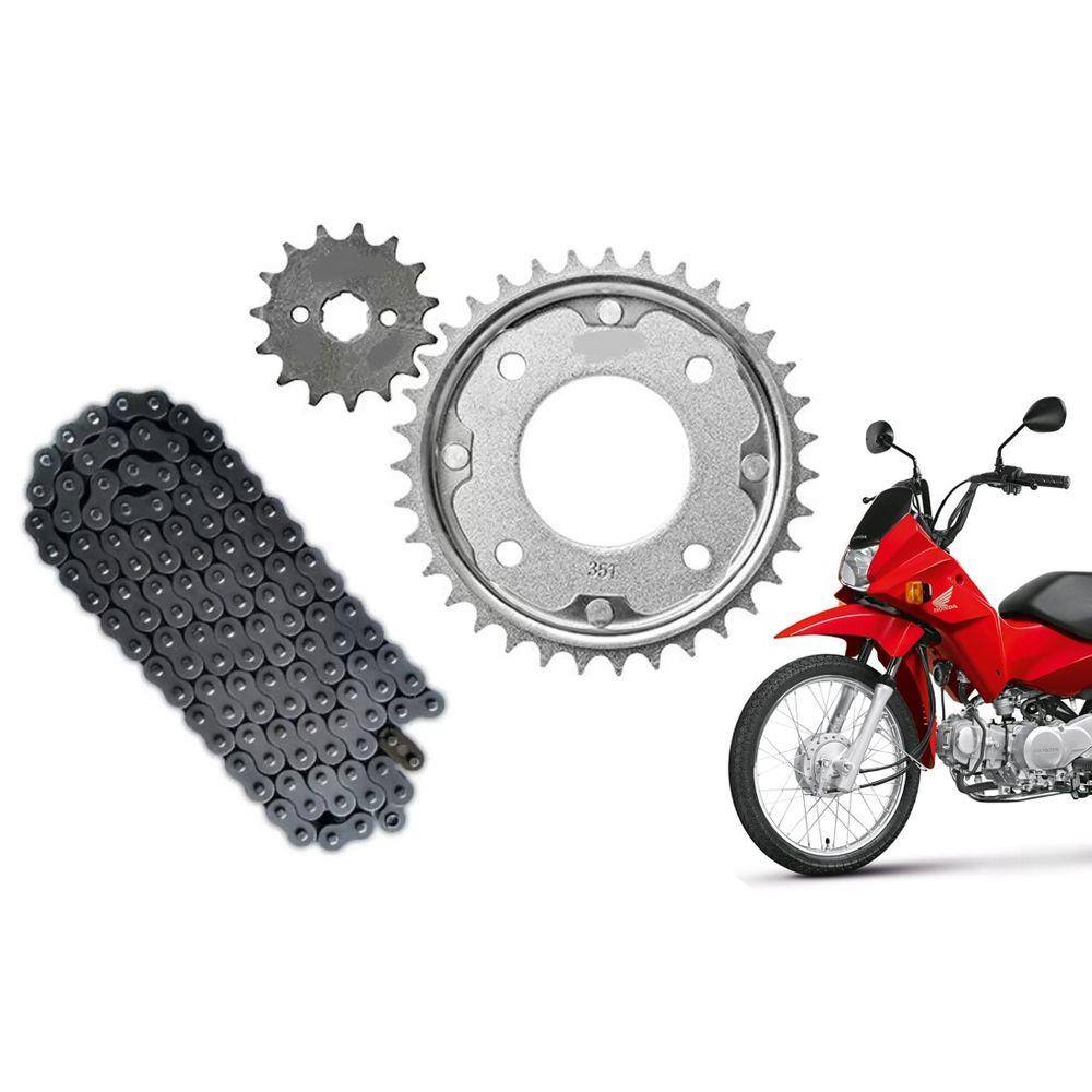 Kit Relacao Moto Honda Biz 125 Transmissao Dft 01428 Dia Frag Black