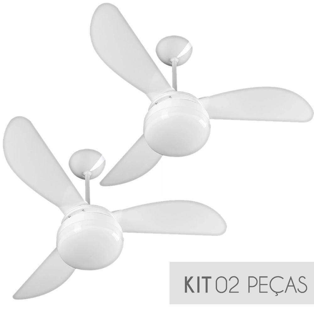 Kit Ventilador De Teto Ventisol Fenix Branco Velocidades Casas Bahia