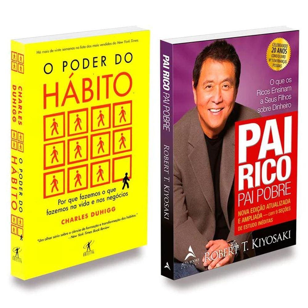 Kit 10 Livro O Poder Do Habito Mindset Pai Rico Pai Pobre Casas Bahia