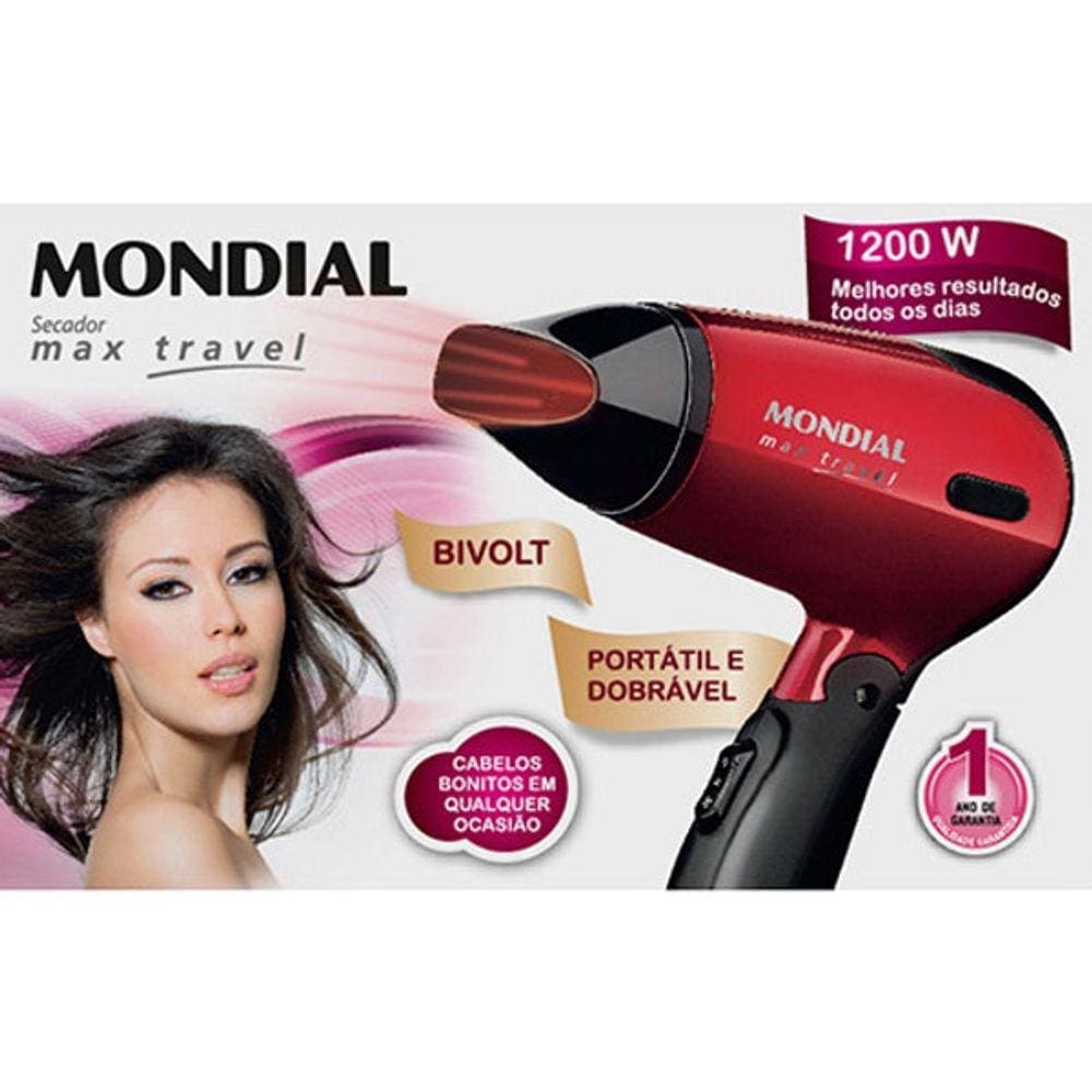 Secador Cabelo Portatil Mondial Max Travel W Bivolt Casas Bahia