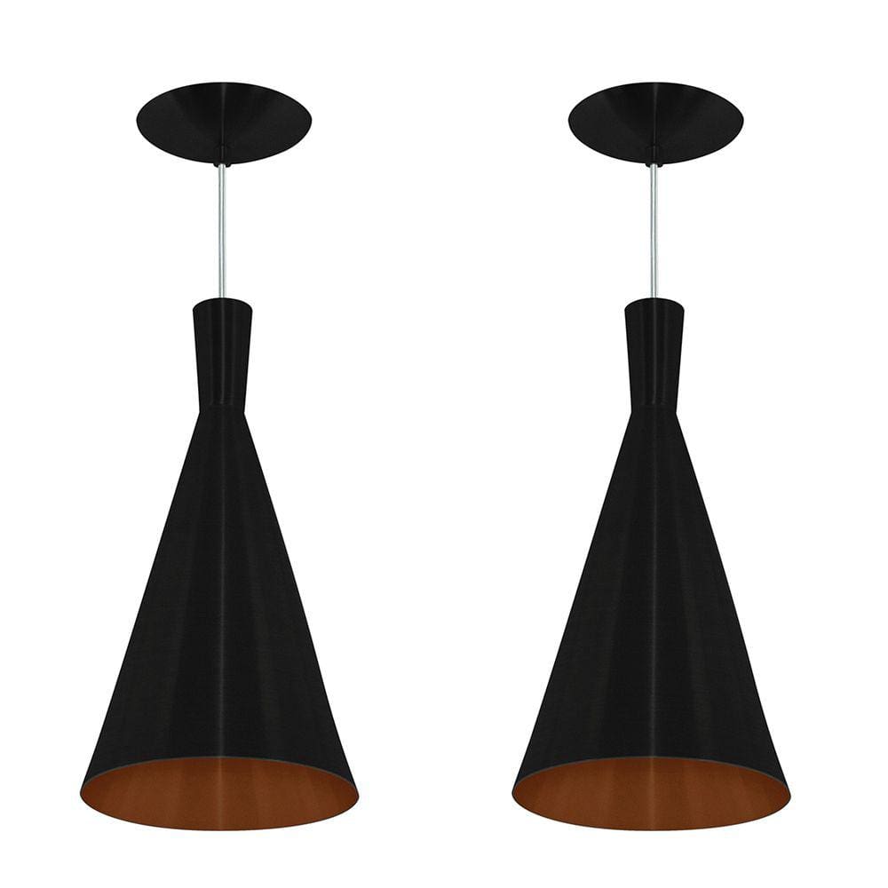 Kit 3 Pendente Luminaria Tom Dixon Funil Balao Chapeu Preto Cobre