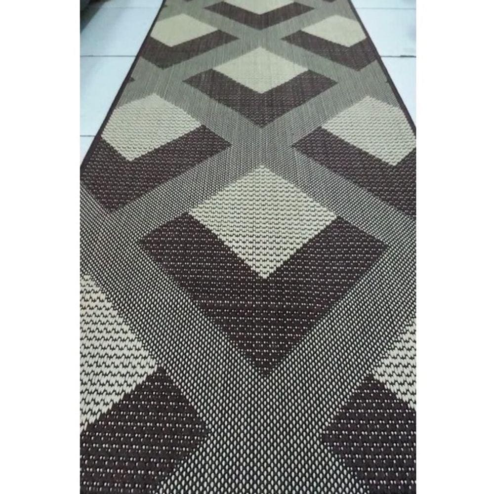 Passadeira Lancer Sisal Antiderrapante M X Cm Preto Enxoval Yenor