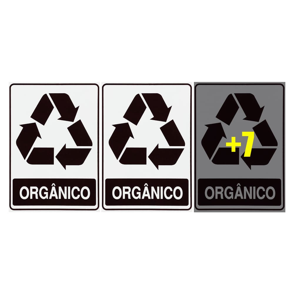 Kit Placa Sinalizacao Lixo Organico E Reciclavel X Pacific Casas