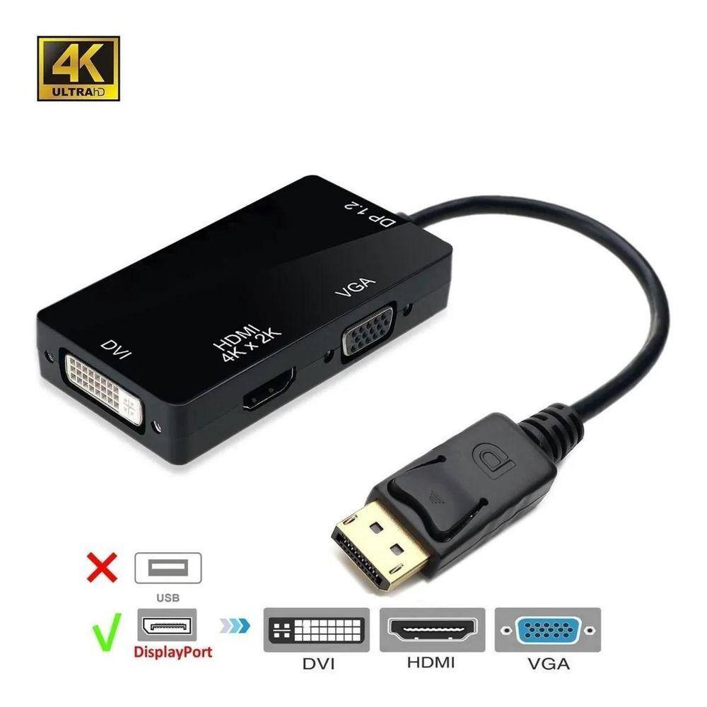 Cabo Adaptador Displayport Hdmi K Vga Casas Bahia