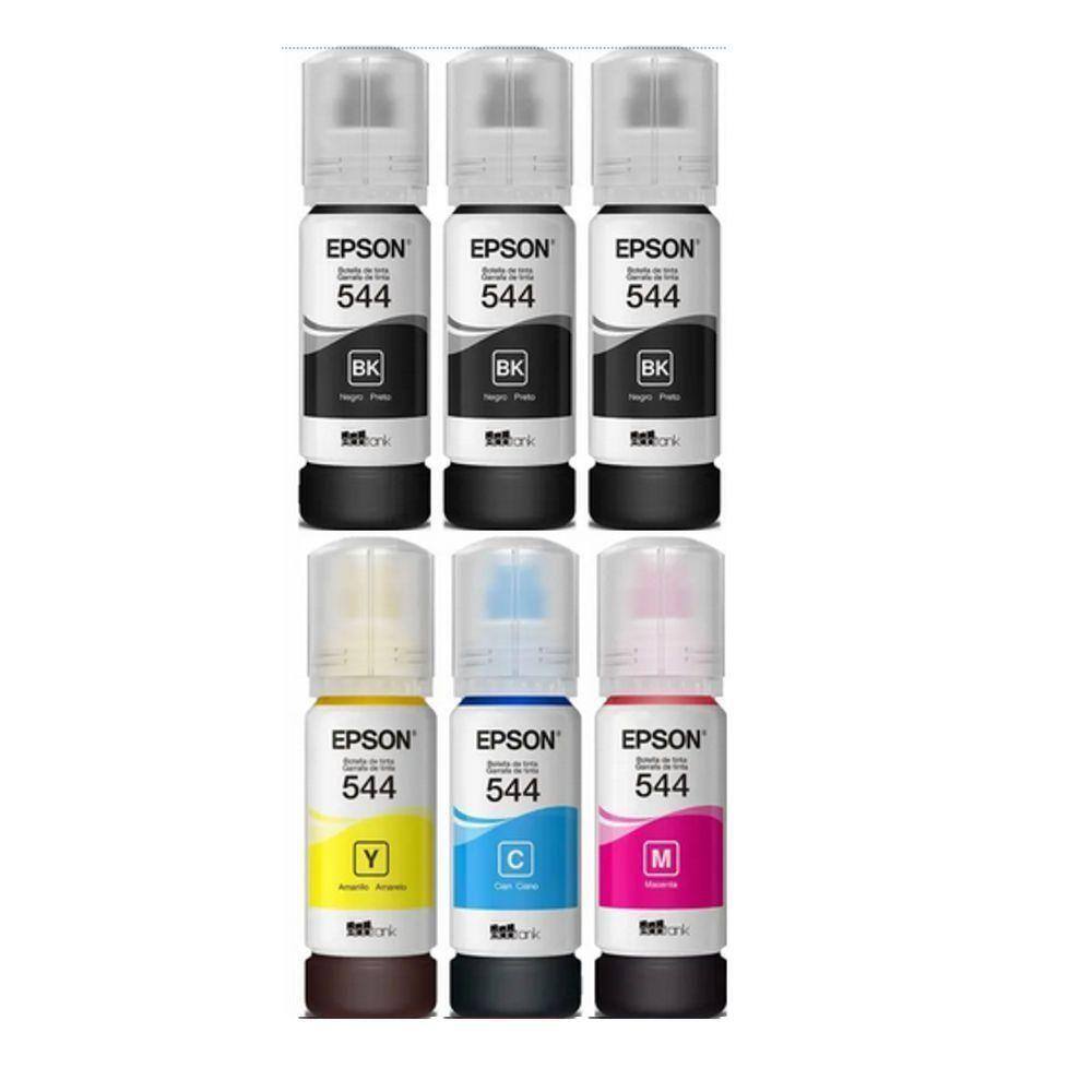 Kit De Garrafas De Tinta Original Epson Ecotank T544 Casas Bahia