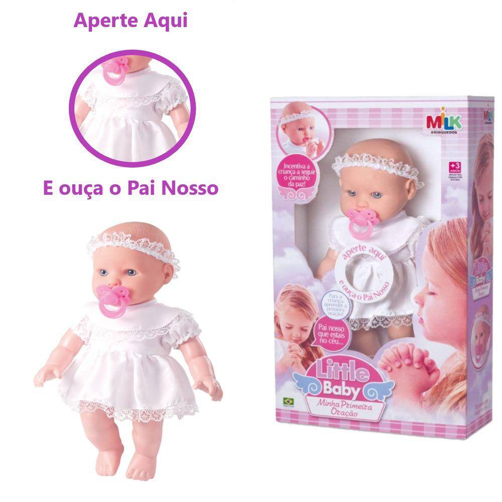 Boneca Oracao Pai Nosso Bebe Milk Brinquedo Branco Casas Bahia