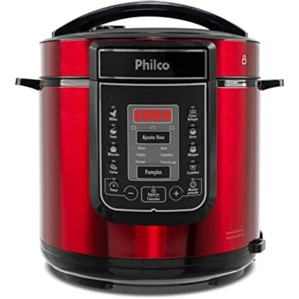 Panela Eletrica Pressao Philco Pppv Digital Litros Inox Red Preta