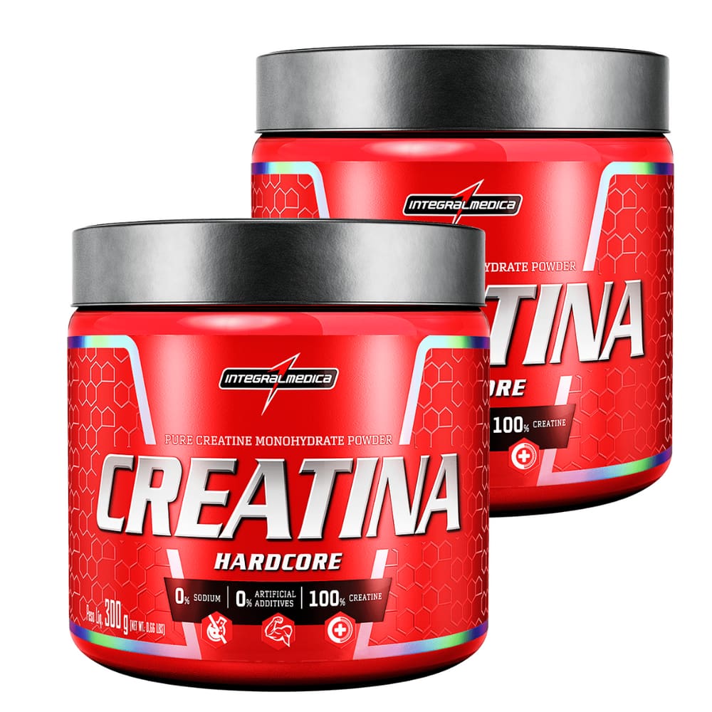 Creatina Mono Hidratada Integralmedica Hardcore Em Po 300g Sem Sabor