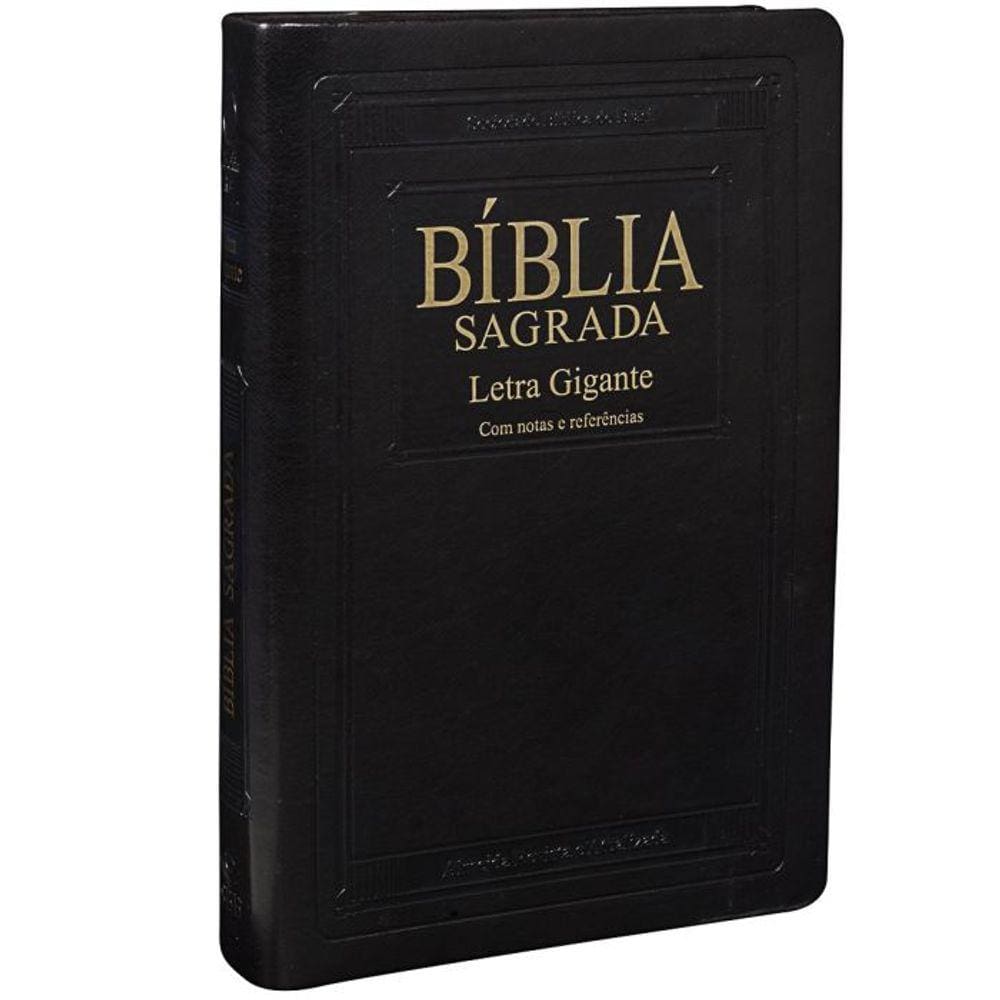 Biblia Sagrada Letra Gigante Capa Preta Rosa Casas Bahia