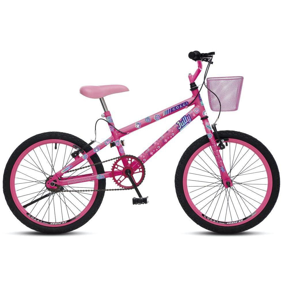 Bicicleta Infantil Aro 16 Caloi Barbie 1 Marcha Rosa Rodinhas