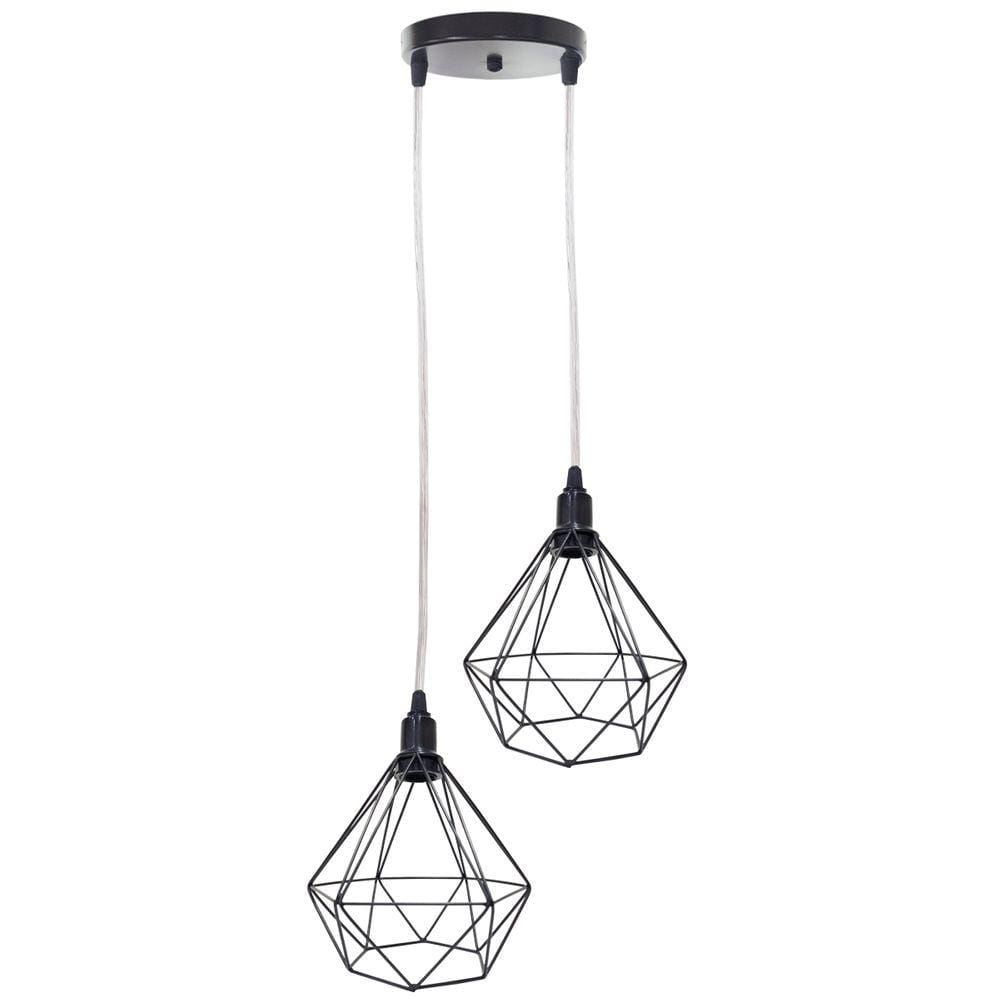 Lustre Pendente Aramado Diamante Duplo Casas Bahia