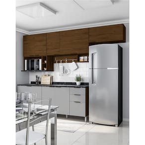 Cozinha Completa Bartira Rubi com 7 Portas e 5 Gavetas - 280cm de largura
