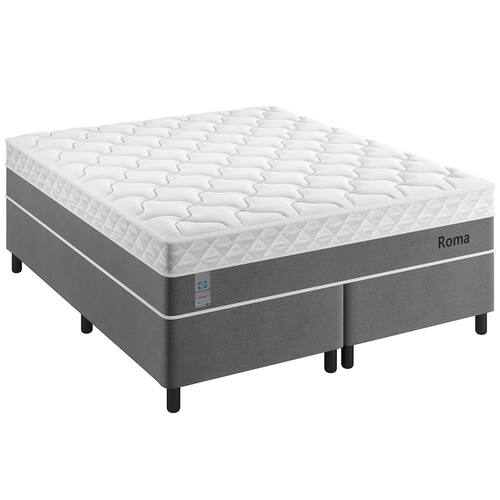 Cama Box King Size Sealy Roma com Euro Pillow e Molas Ensacadas 67x193x203 cm - Branco/Cinza Menor preço em Cama Box King Size Sealy Roma com Euro Pillow e Molas Ensacadas 67x193x203 cm - Branco/Cinza