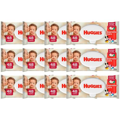 Lenços Umedecido Huggies Supreme Care - 576 Unidades Menor preço em Lenços Umedecido Huggies Supreme Care - 576 Unidades