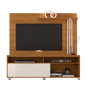 Rack Madetec Cross com 182cm de Largura + Painel Madetec Cross com 182cm de Largura, Ideal para TV de Até 65”