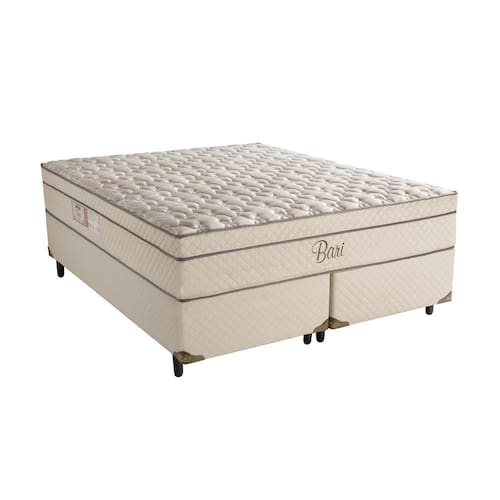 Cama Box Queen Size Biflex + Colchão Queen Size Biflex Bari com Euro Pillow e Molas Ensacadas 72x158x198 cm - Bege Menor preço em Cama Box Queen Size Biflex + Colchão Queen Size Biflex Bari com Euro Pillow e Molas Ensacadas 72x158x198 cm - Bege