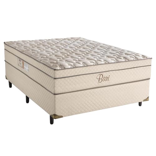 Cama Box Casal Biflex + Colchão de Casal Biflex Bari com Euro Pillow e Molas Ensacadas 72x138x188 cm - Bege Menor preço em Cama Box Casal Biflex + Colchão de Casal Biflex Bari com Euro Pillow e Molas Ensacadas 72x138x188 cm - Bege