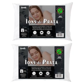 Travesseiro Sonolin Íons de Prata 50x70cm Branco - 2 Unidades