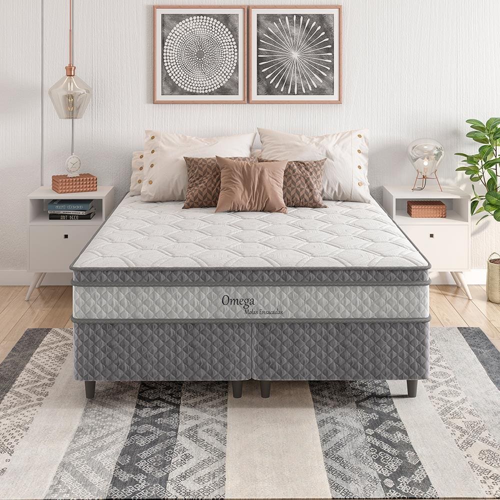 Cama Box Queen Size Herval Amore, Molas Ensacadas