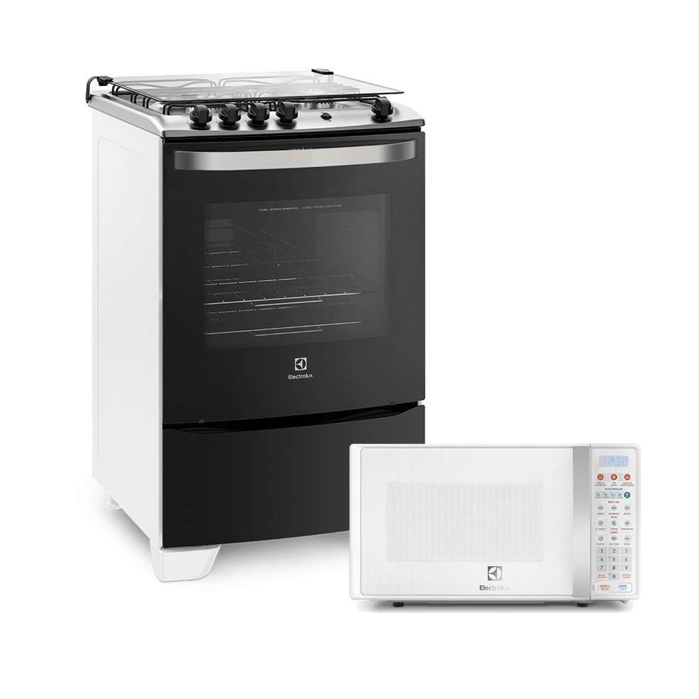 Kit forno de micro ondas electrolux mto30 20l branco fogao electrolux 4