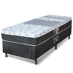 Cama Box Solteirão Castor Sleep Class com Mola Bonnel 64x96x203cm – Branco/Cinza