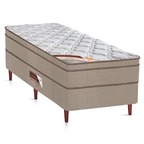 Cama Box Viúva Castor Revolution com Molas Ensacadas 66x120x203cm – Branco/Bege