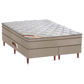 Cama Box King Size Castor Revolution com Molas Ensacadas 66x180x200cm – Branco/Bege