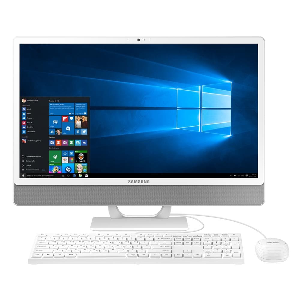 Computador Samsung Dual Core 4GB 500GB Tela Full HD 23.8” Windows 10 All in One E1