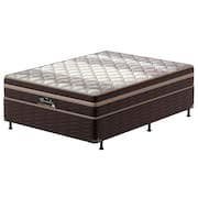 Cama Box Casal Probel Nevada com Euro Pillow e Molas Ensacadas 64x138x188 cm - Bege/Marrom