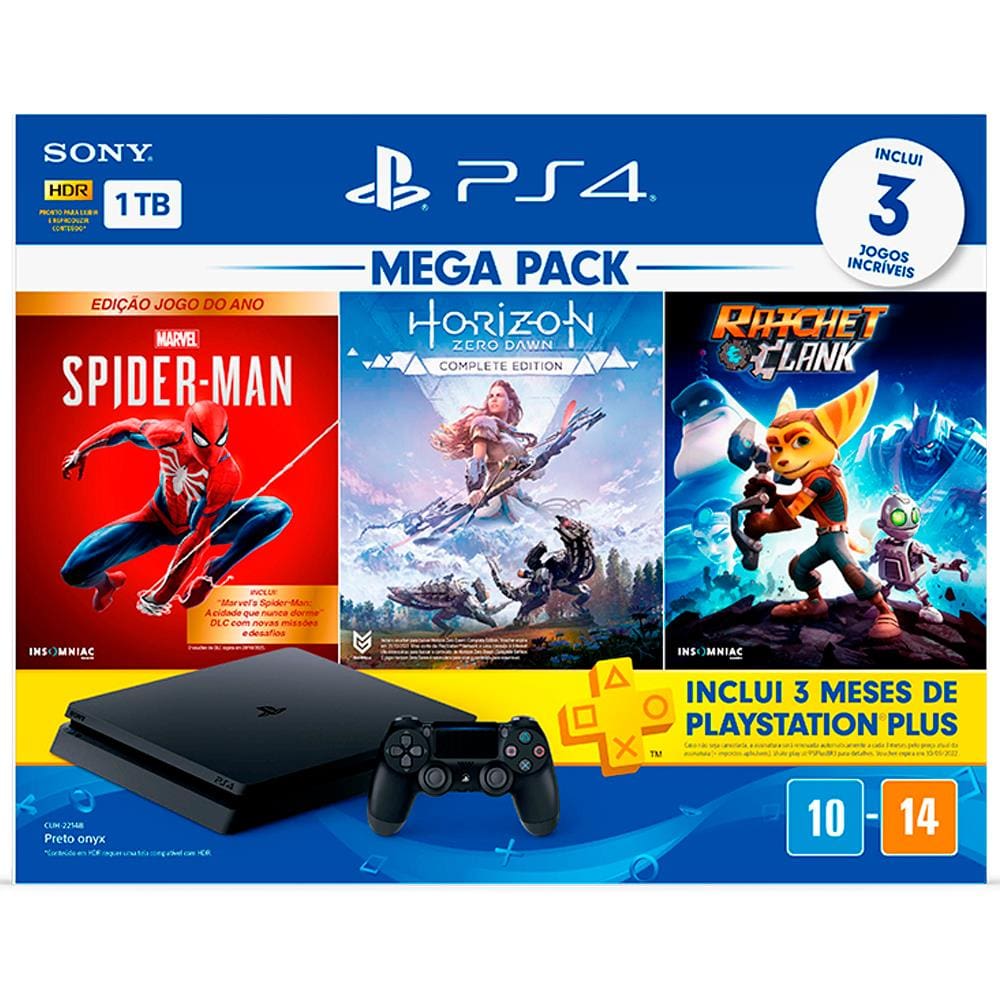 Nintendo Switch PlayStation 4 1TB Console Playstation 4 Slim 1TB Bundle Hits | Casas Bahia