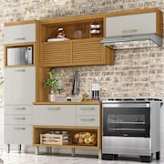 Cozinha Compacta Nesher Princesa com 5 Portas 5 Gavetas e 11 Prateleiras - 264cm de largura