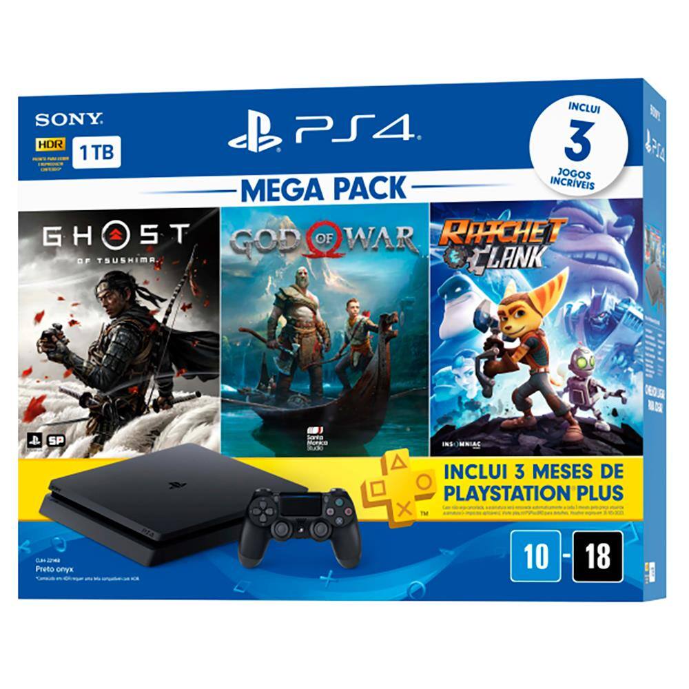 Console PlayStation 4 Slim 1TB Mega Pack | Casas Bahia