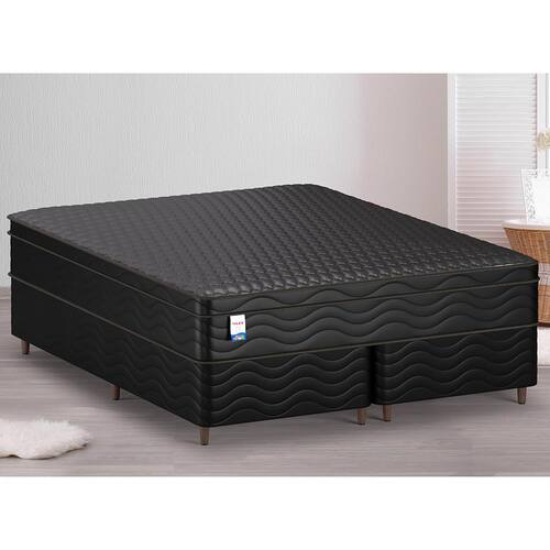 Cama Box King Size Flex Lotus D26 com Pillow In e Molas Ensacadas 73x193x203 cm - Preto Menor preço em Cama Box King Size Flex Lotus D26 com Pillow In e Molas Ensacadas 73x193x203 cm - Preto