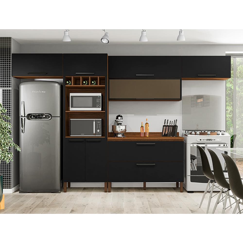 Cozinha compacta kit parana viv concept com 8 porta 1 gaveta e 5 ...