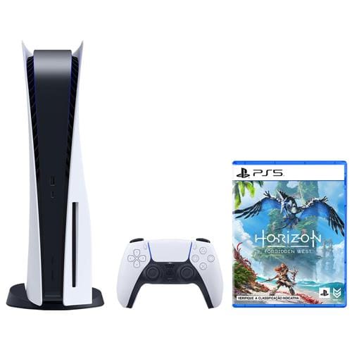 Console Playstation 5 825GB SSD + Controle Sem Fio DualSense + Jogo Horizon Forbidden West - PS5 Menor preço em Console Playstation 5 825GB SSD + Controle Sem Fio DualSense + Jogo Horizon Forbidden West - PS5