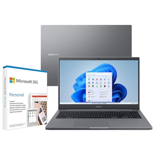Notebook Samsung Core i3-1115G4 8GB 1TB Tela Full HD 15.6” Windows 11 Book NP550XDA-KV5BR + Microsoft 365 Personal com 1TB na Nuvem Menor preço em Notebook Samsung Core i3-1115G4 8GB 1TB Tela Full HD 15.6” Windows 11 Book NP550XDA-KV5BR + Microsoft 365 Personal com 1TB na Nuvem