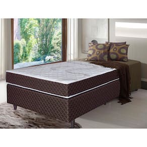 Cama Box Solteiro Umaflex Orleans com Molas Ensacadas 58x88x188cm - Marrom/Branco