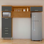 Cozinha Compacta Nesher Princesa com 4 Portas, 3 Gavetas e 9 Prateleiras - 264cm de largura
