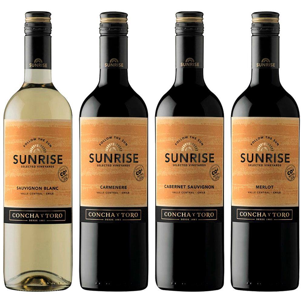 Kit de Vinhos Chileno Concha y Toro Sunrise 750ml - 4 Unidades