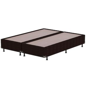 Base Box King Size Probel Nevada com Revestimento em Tecido Poliéster 38x193x203cm - Marrom