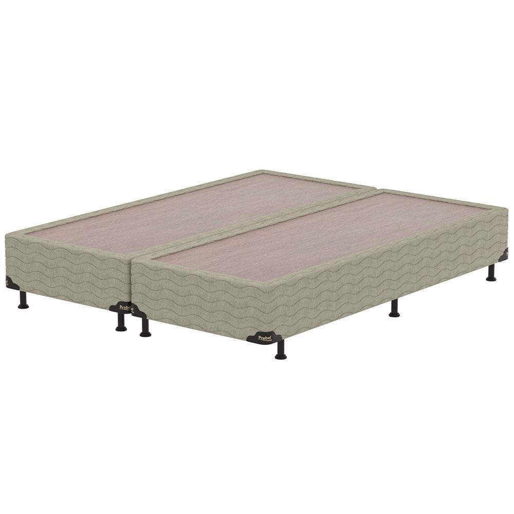 Base Box King Size Probel Fort Comfort com Revestimento em Tecido Jacquard 38x193x203cm - Bege