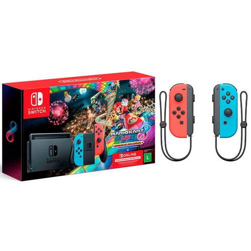 Console Nintendo Switch 32GB Vermelho e Azul Mario Kart 8 Delux + 3 meses Switch  Online – Smart Games