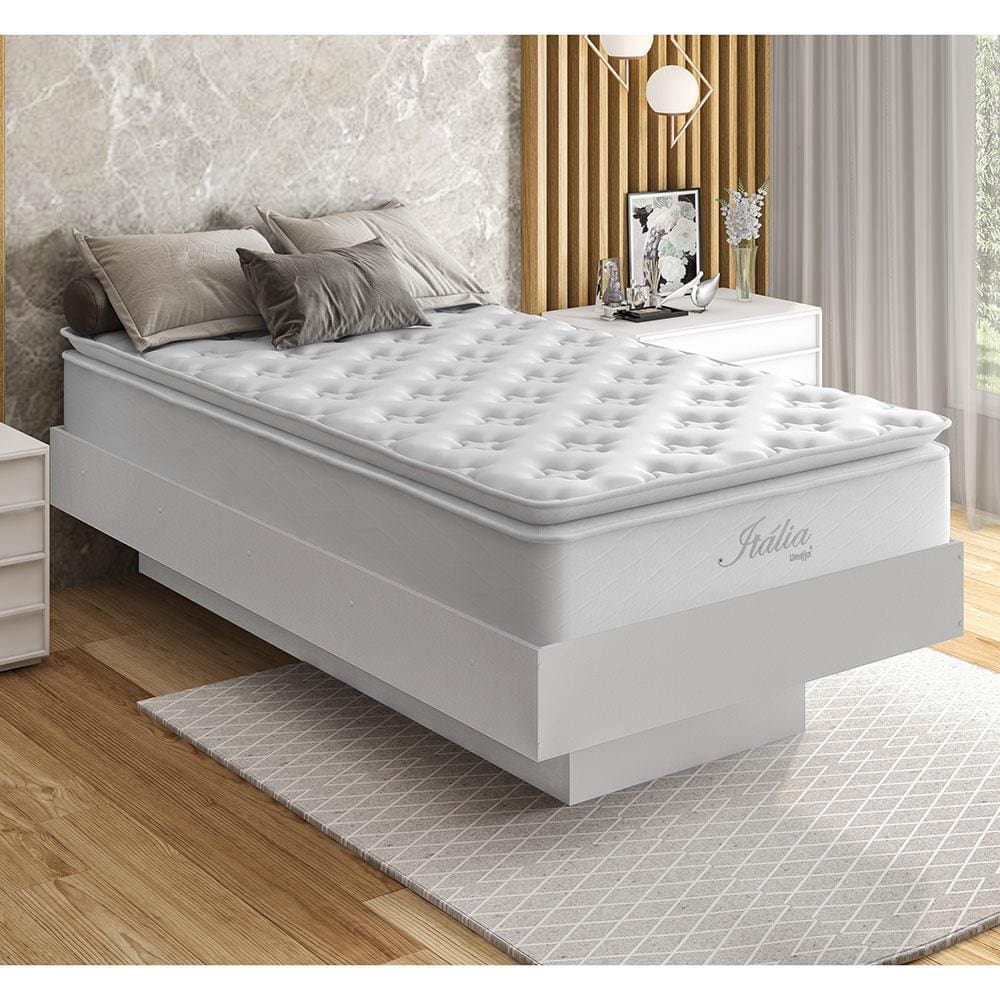 Box de Solteiro Barreto Lonçarcci Elegance com Colchão Umaflex Itália Pillow Top e Molas Ensacadas - 91,4cm de largura