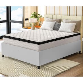 Box de Casal Barreto Lonçarcci Inova com Colchão Hellen Titanium com Espuma D28 e Pillow Top - 141,4cm de largura