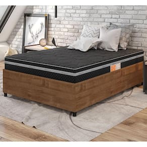 Box de Casal Barreto Lonçarcci Inova com Colchão Umaflex Essencial com Eurotop e Molas Ensacadas - 141,4cm de largura